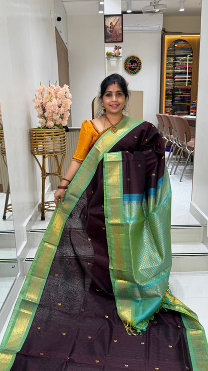 Butta Pure Silk Cotton Saree with Korvai Border