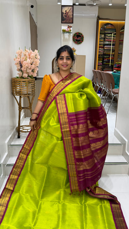 Butta Pure Silk Cotton Saree with Korvai Border