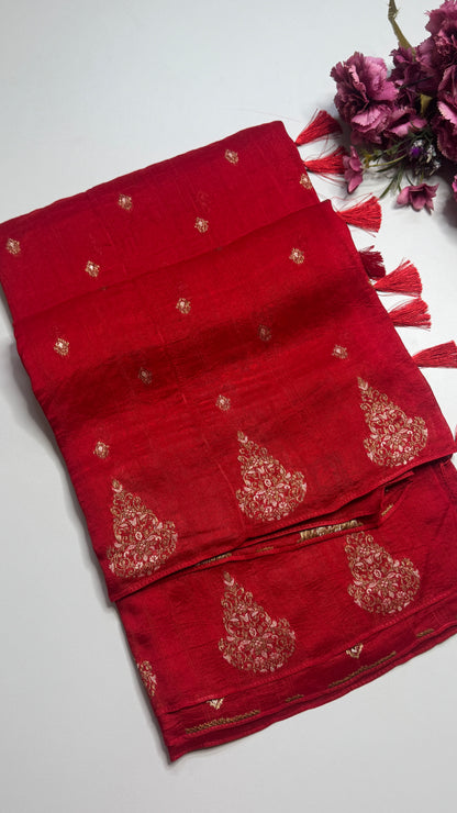 Tussar Georgette Saree with Motifs Border