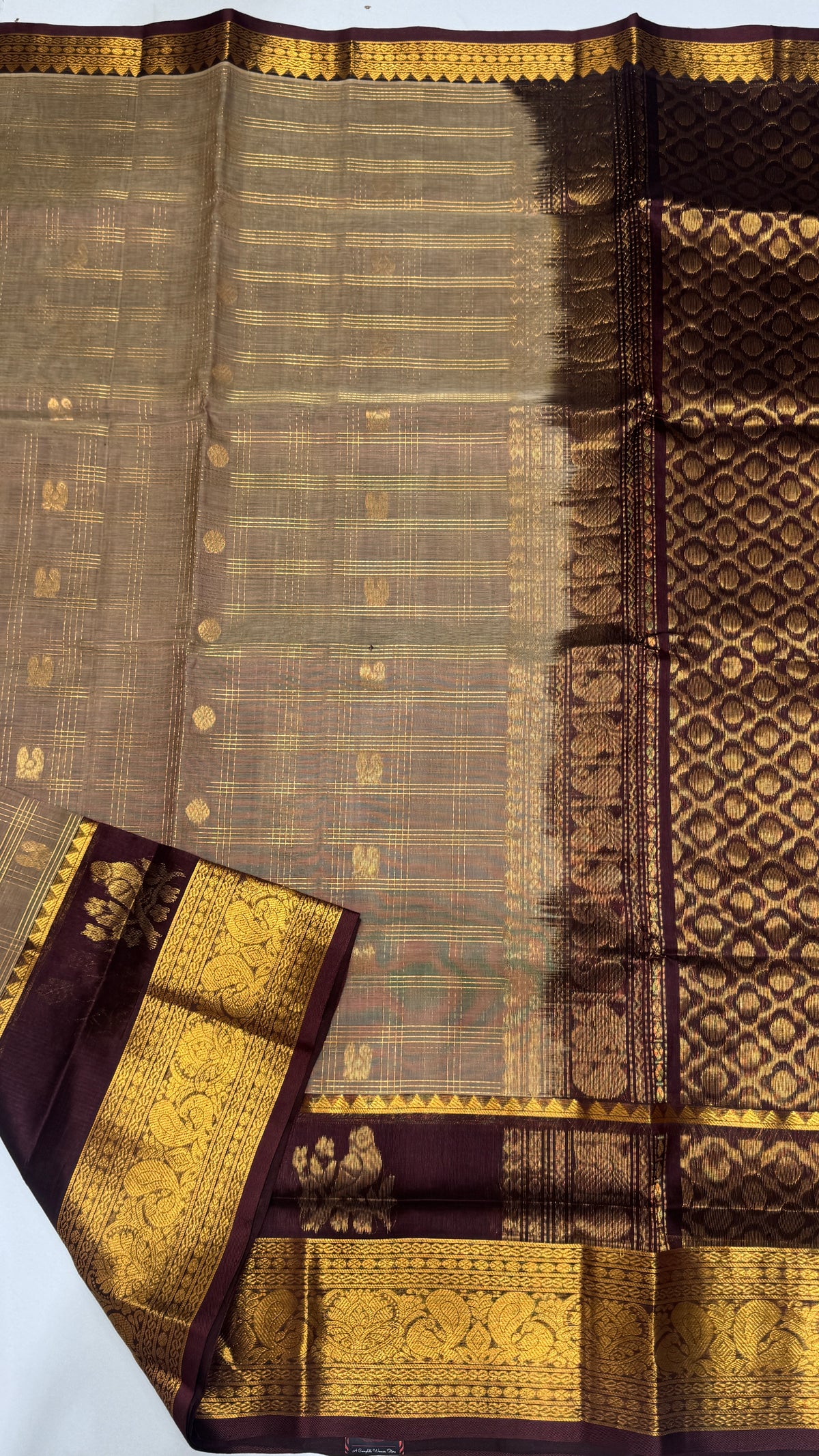 Zari Checks Pure Silk Cotton Saree
