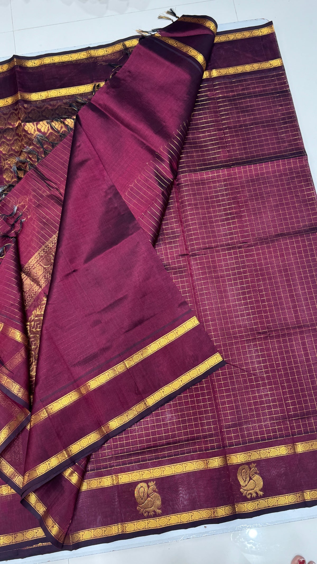 Zari Checks Pure Silk Cotton Saree