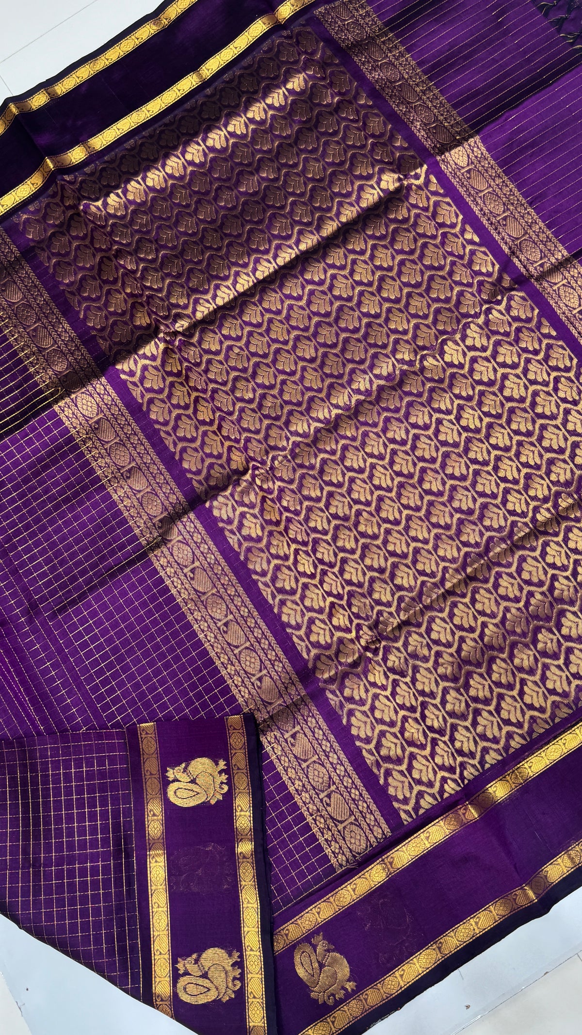 Zari Checks Pure Silk Cotton Saree