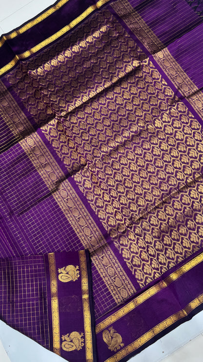 Zari Checks Pure Silk Cotton Saree