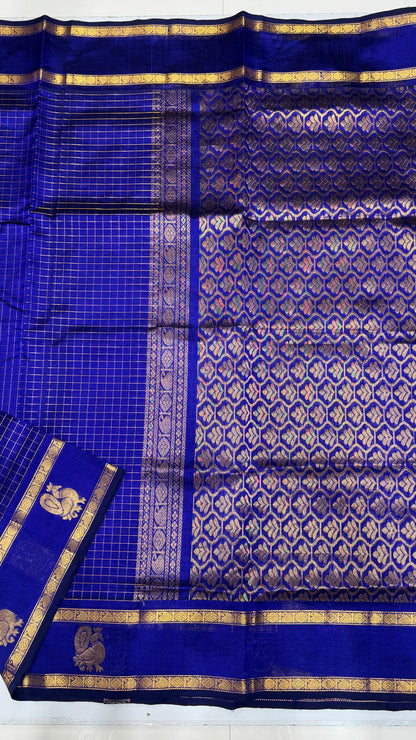 Zari Checks Pure Silk Cotton Saree