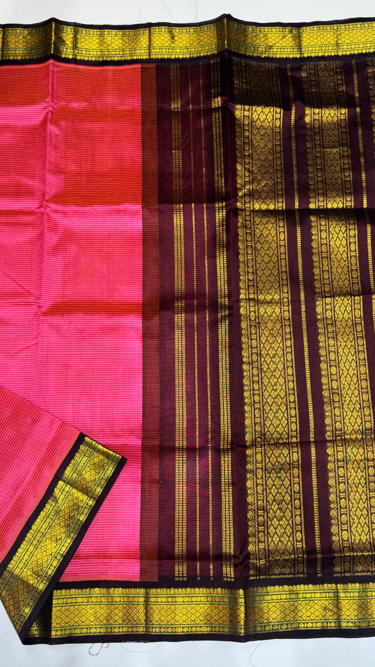 Pure Silk Cotton Saree with Korvai Border