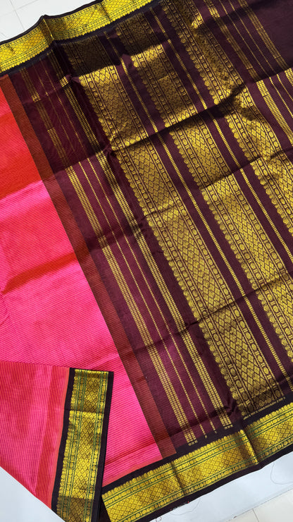 Pure Silk Cotton Saree with Korvai Border