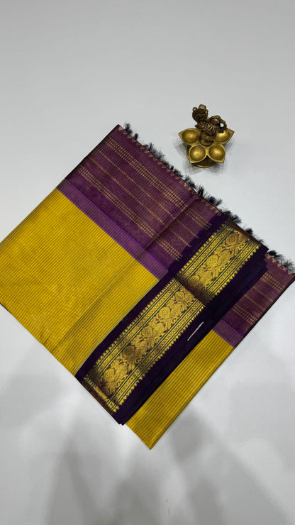 Pure Silk Cotton Saree with Korvai Border