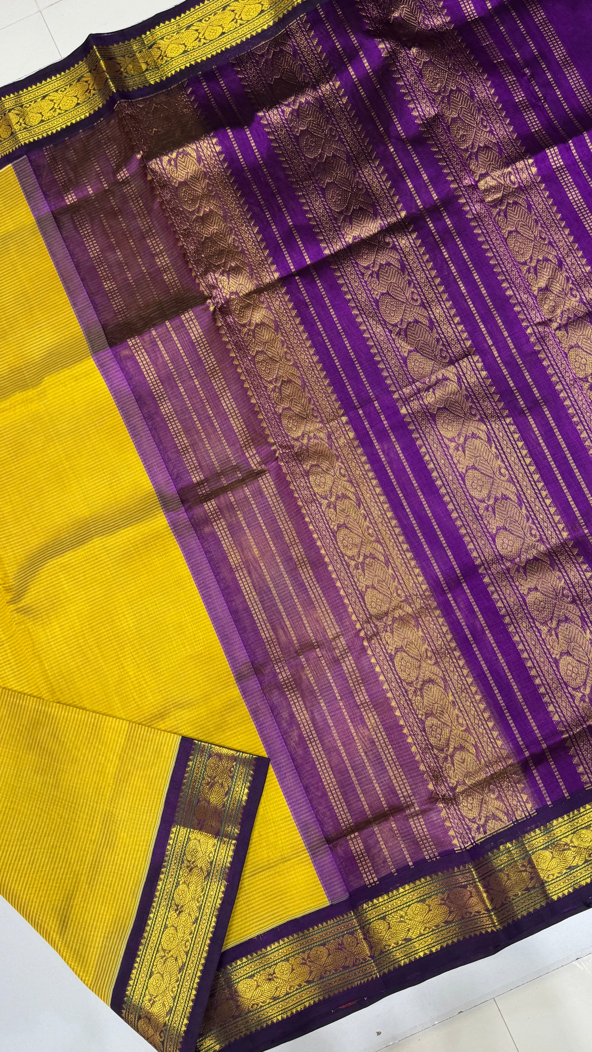 Pure Silk Cotton Saree with Korvai Border