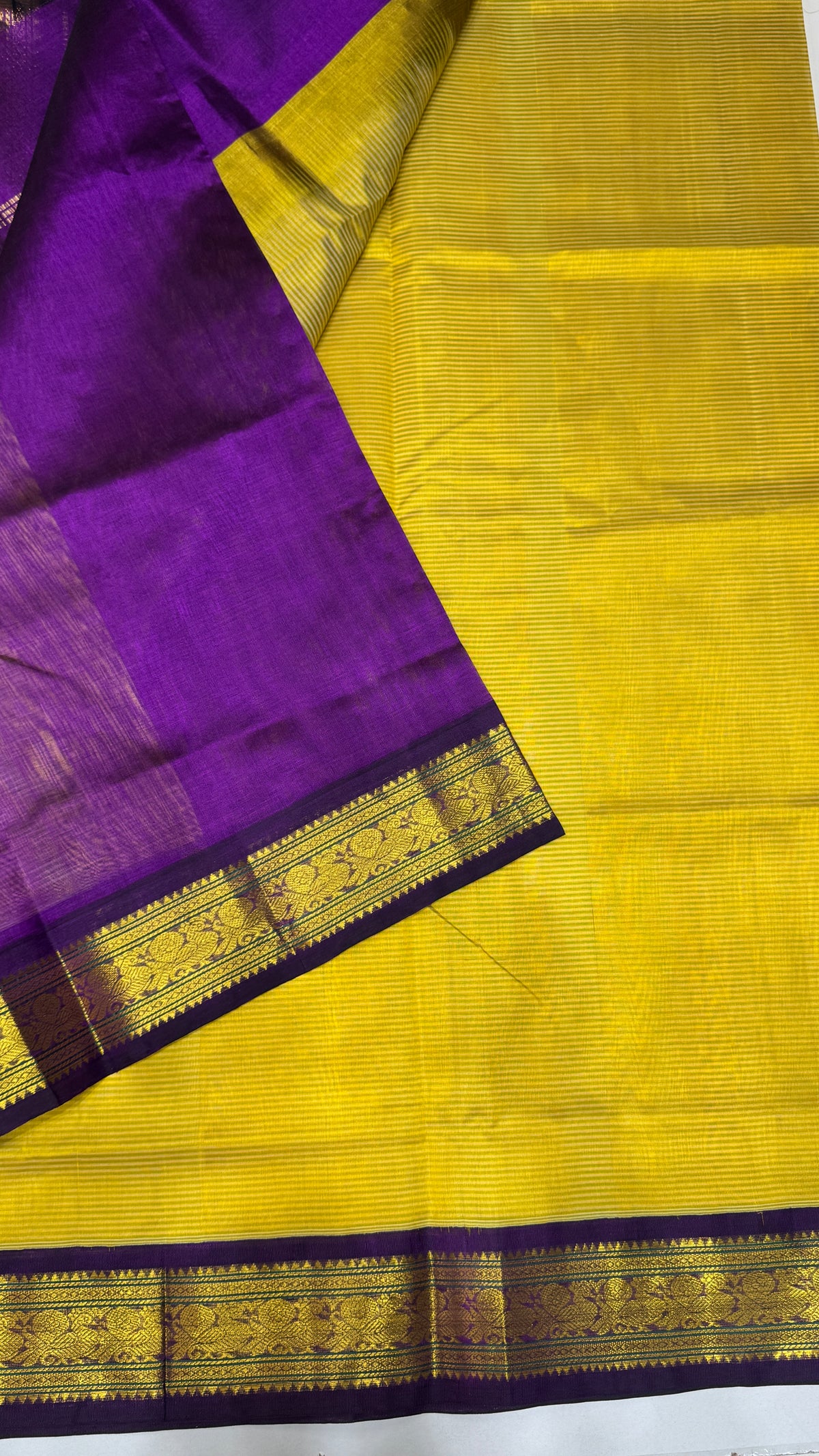 Pure Silk Cotton Saree with Korvai Border