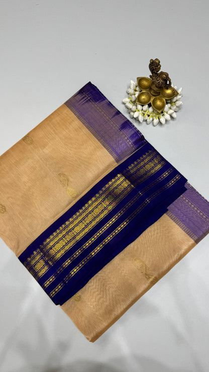 Butta Pure Silk Cotton Saree with Korvai Border