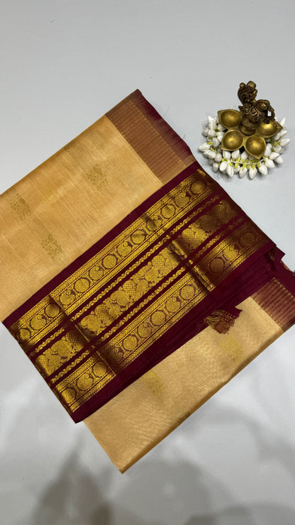 Butta Pure Silk Cotton Saree with Korvai Border