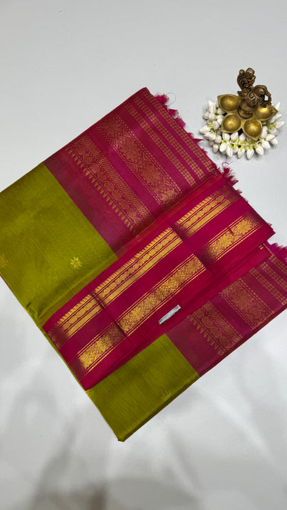 Butta Pure Silk Cotton Saree with Korvai Border