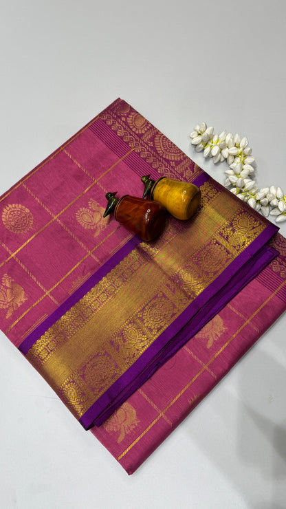 Mayil & Chakram Butta Pure Silk Cotton Saree