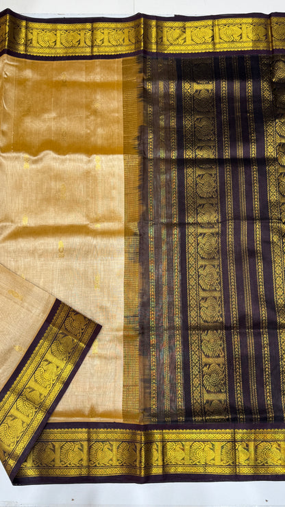 Butta Pure Silk Cotton Saree with Korvai Border