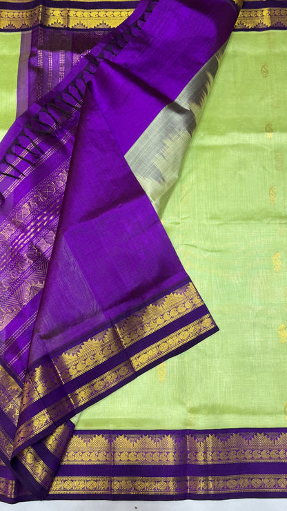 Butta Pure Silk Cotton Saree with Korvai Border