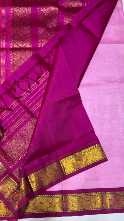 Butta Pure Silk Cotton Saree with Korvai Border