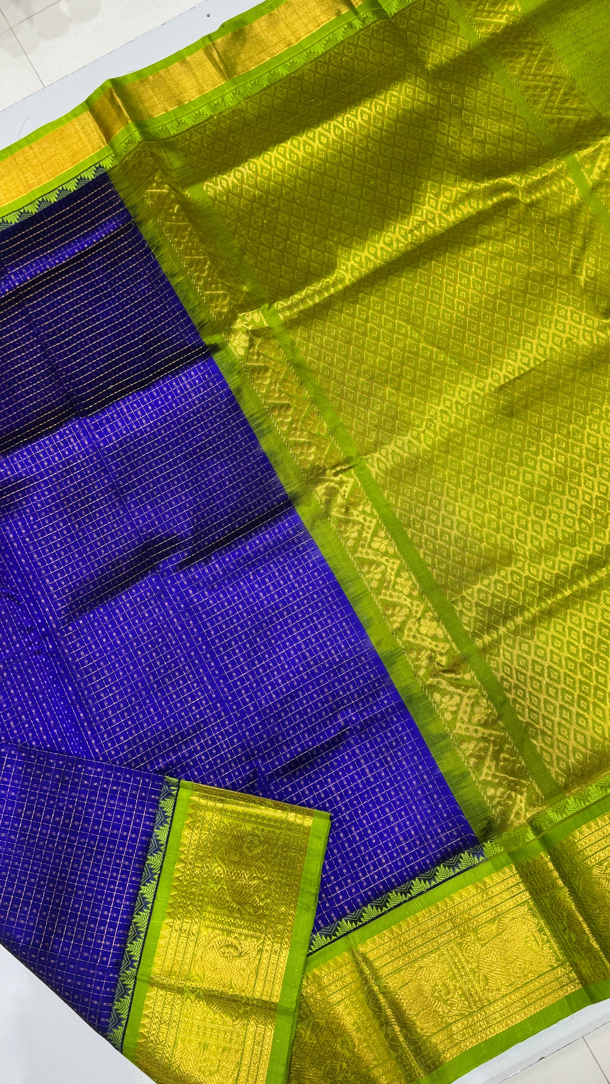 Lakshadeepam Pure Silk Cotton Saree with Korvai Border