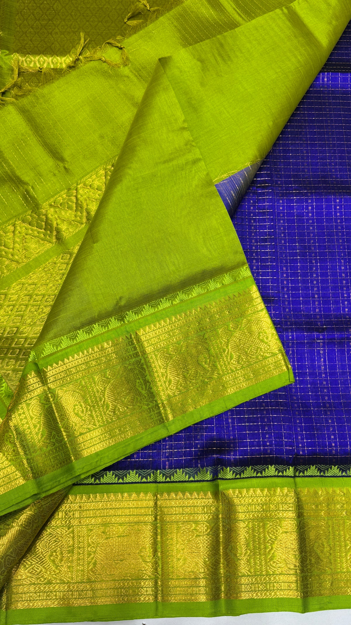 Lakshadeepam Pure Silk Cotton Saree with Korvai Border