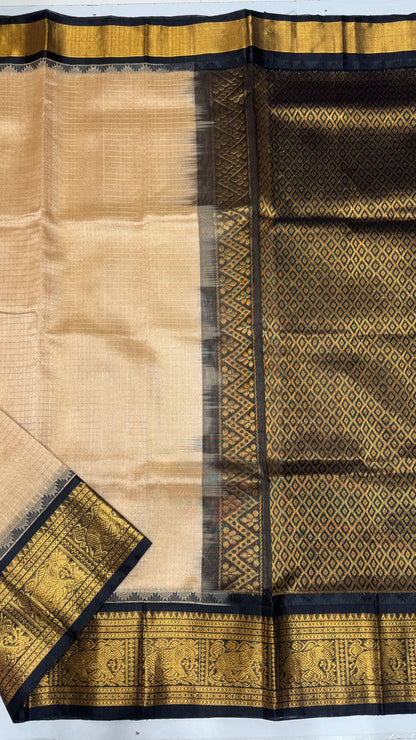 Lakshadeepam Pure Silk Cotton Saree with Korvai Border