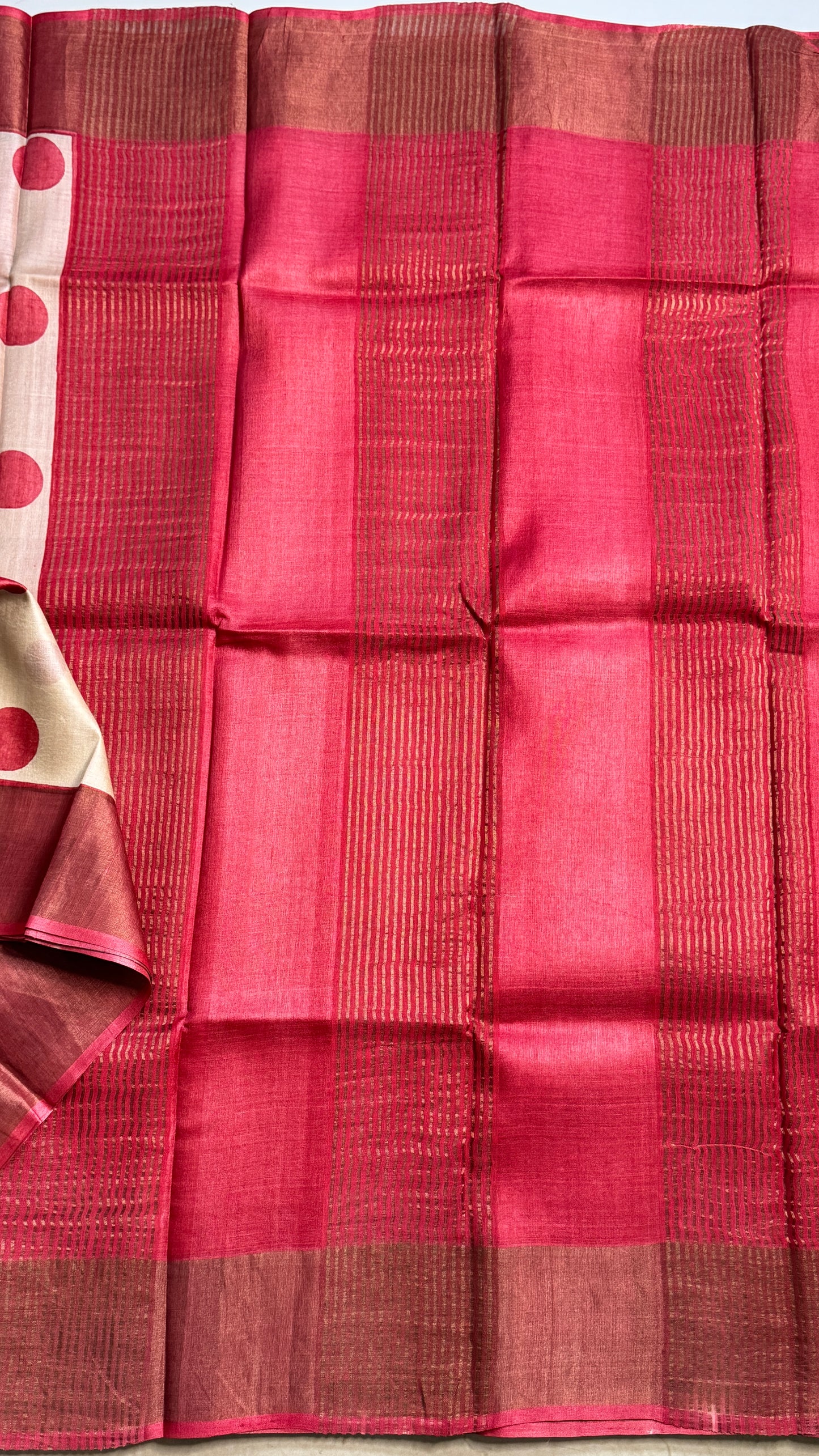 Polka Dots Handloom Pure Tussar Silk Saree