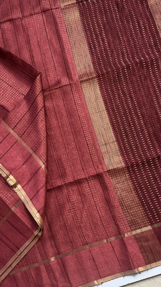 Semi Tussar Fusion Saree