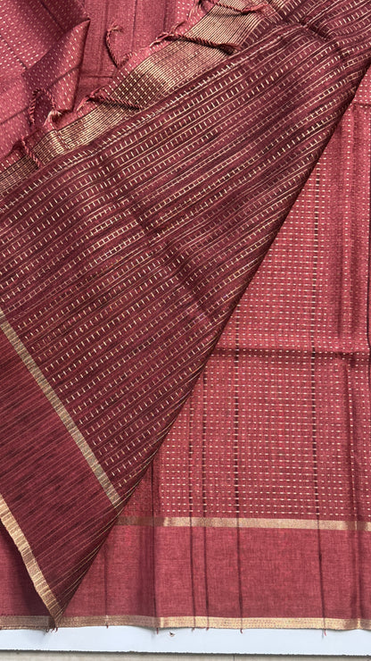 Semi Tussar Fusion Saree