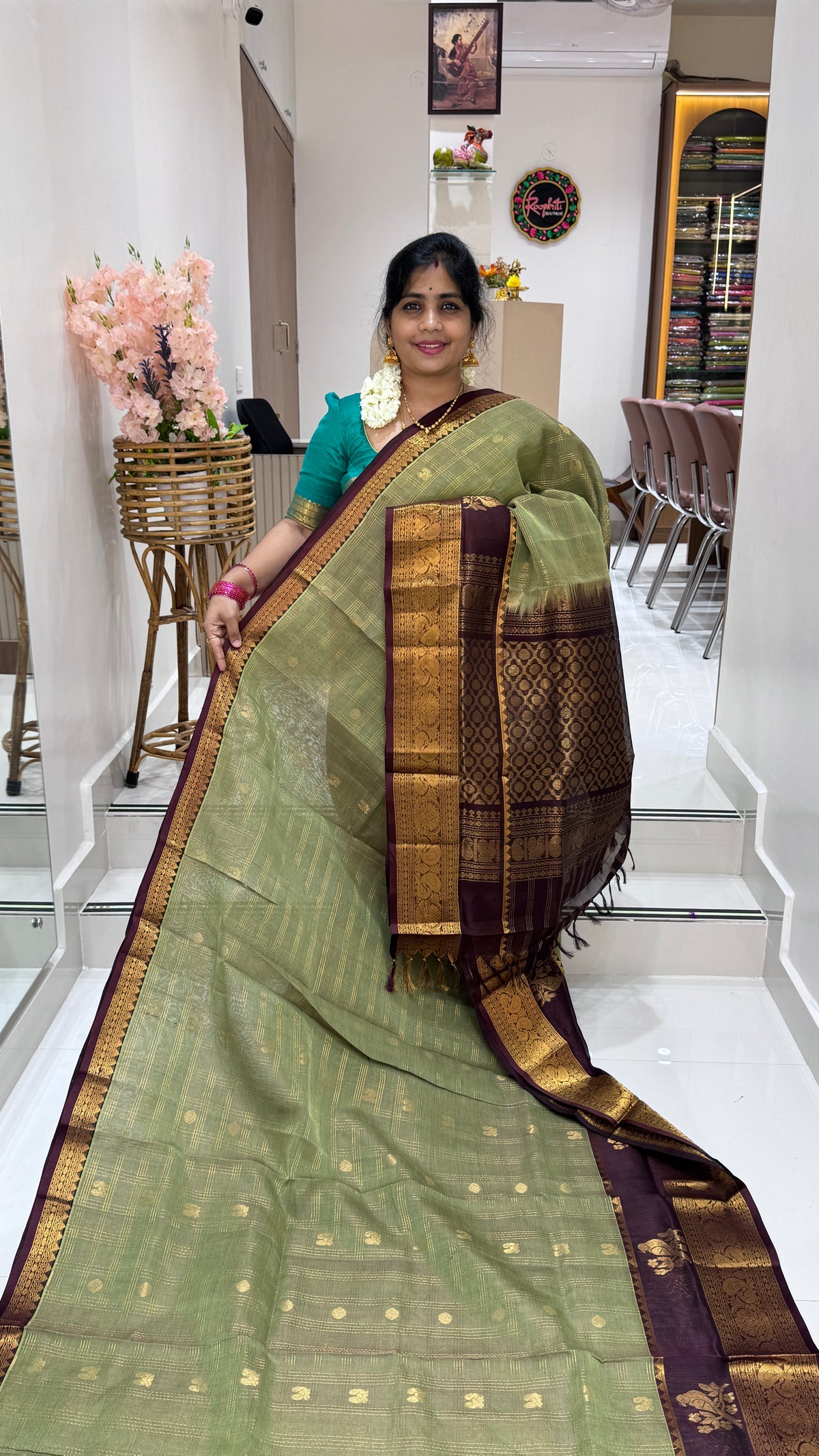 Zari Buttas Pure Silk Cotton Saree