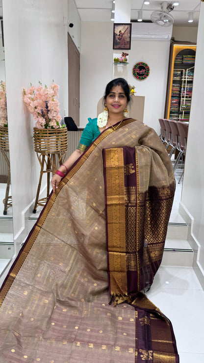 Zari Checks Pure Silk Cotton Saree