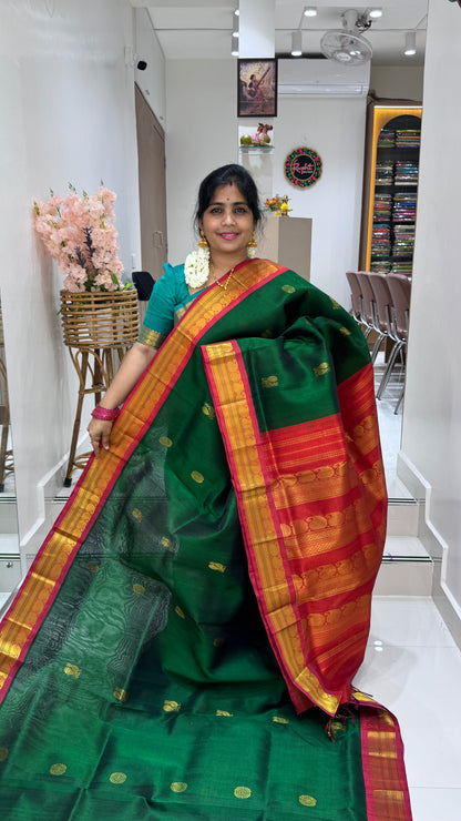 Butta Pure Silk Cotton Saree with Korvai Border
