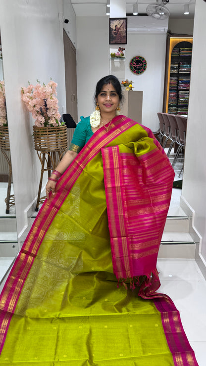 Butta Pure Silk Cotton Saree with Korvai Border