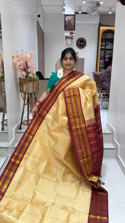 Butta Pure Silk Cotton Saree with Korvai Border
