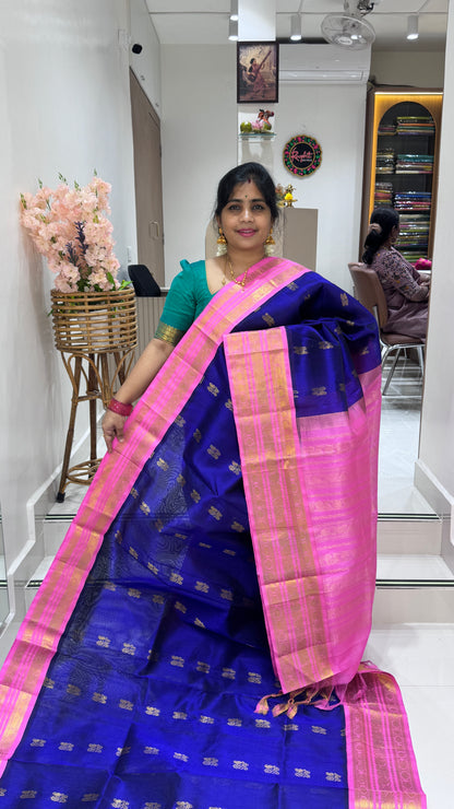 Butta Pure Silk Cotton Saree with Korvai Border