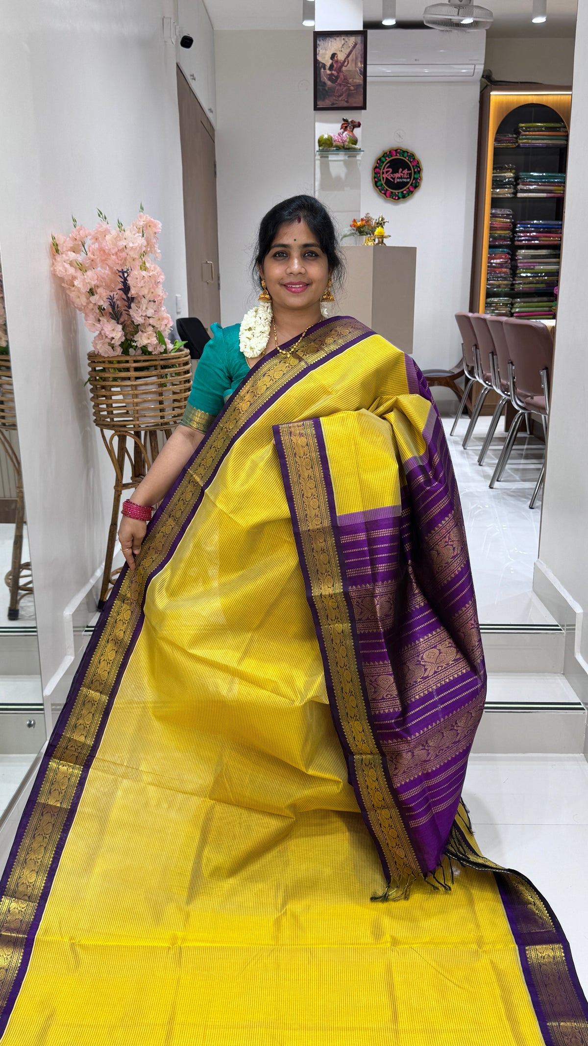 Pure Silk Cotton Saree with Korvai Border