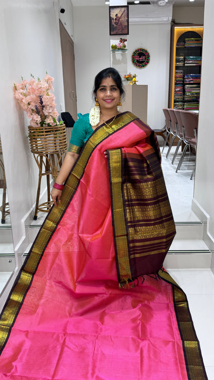 Pure Silk Cotton Saree with Korvai Border