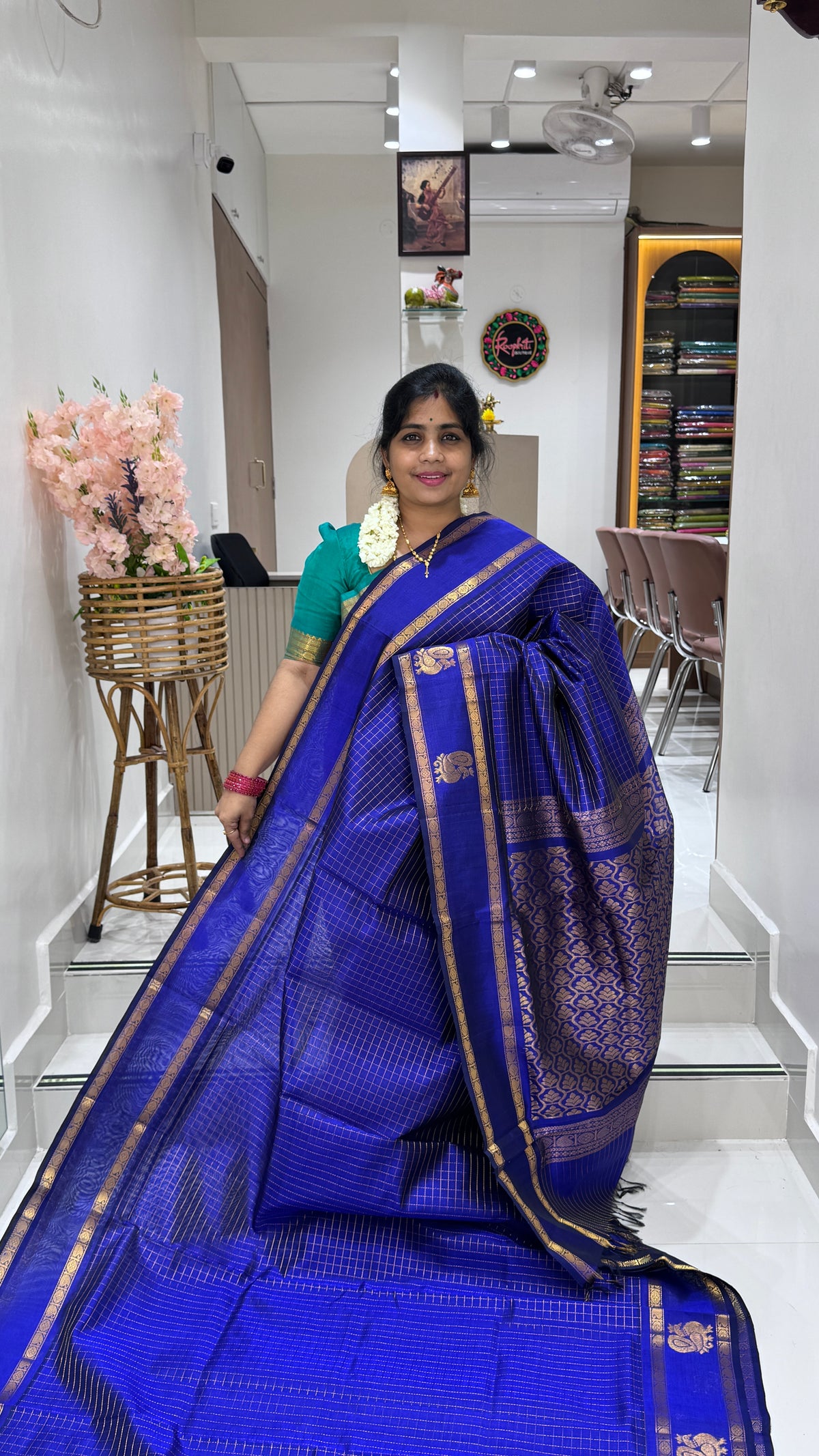 Zari Checks Pure Silk Cotton Saree