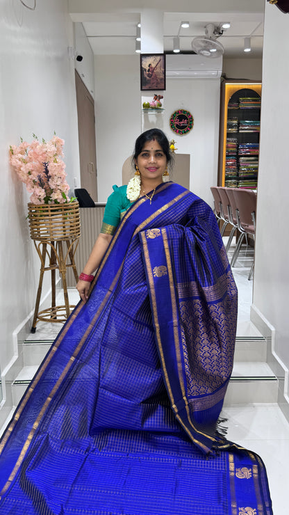 Zari Checks Pure Silk Cotton Saree