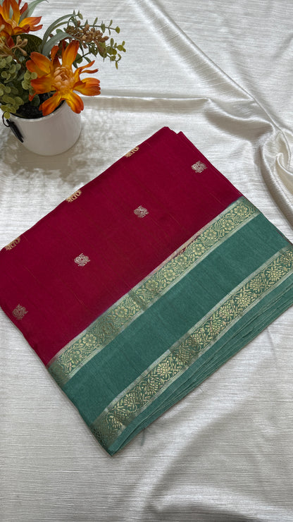 Gap Border Semi Tussar Saree
