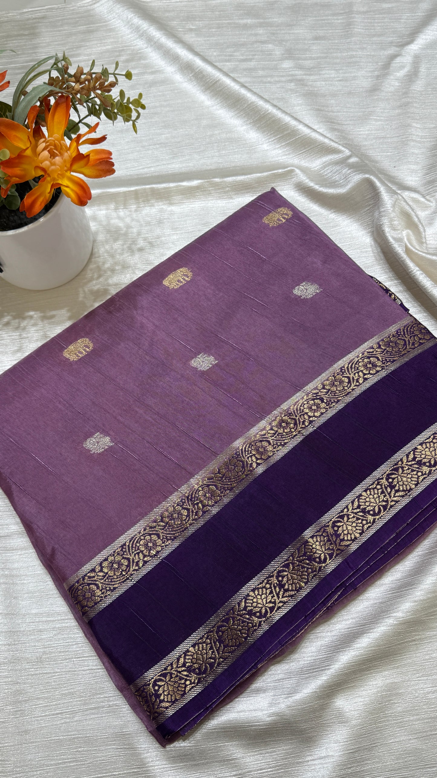 Gap Border Semi Tussar Saree