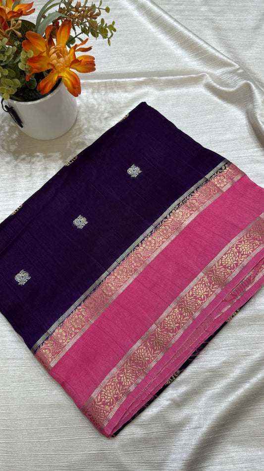 Gap Border Semi Tussar Saree