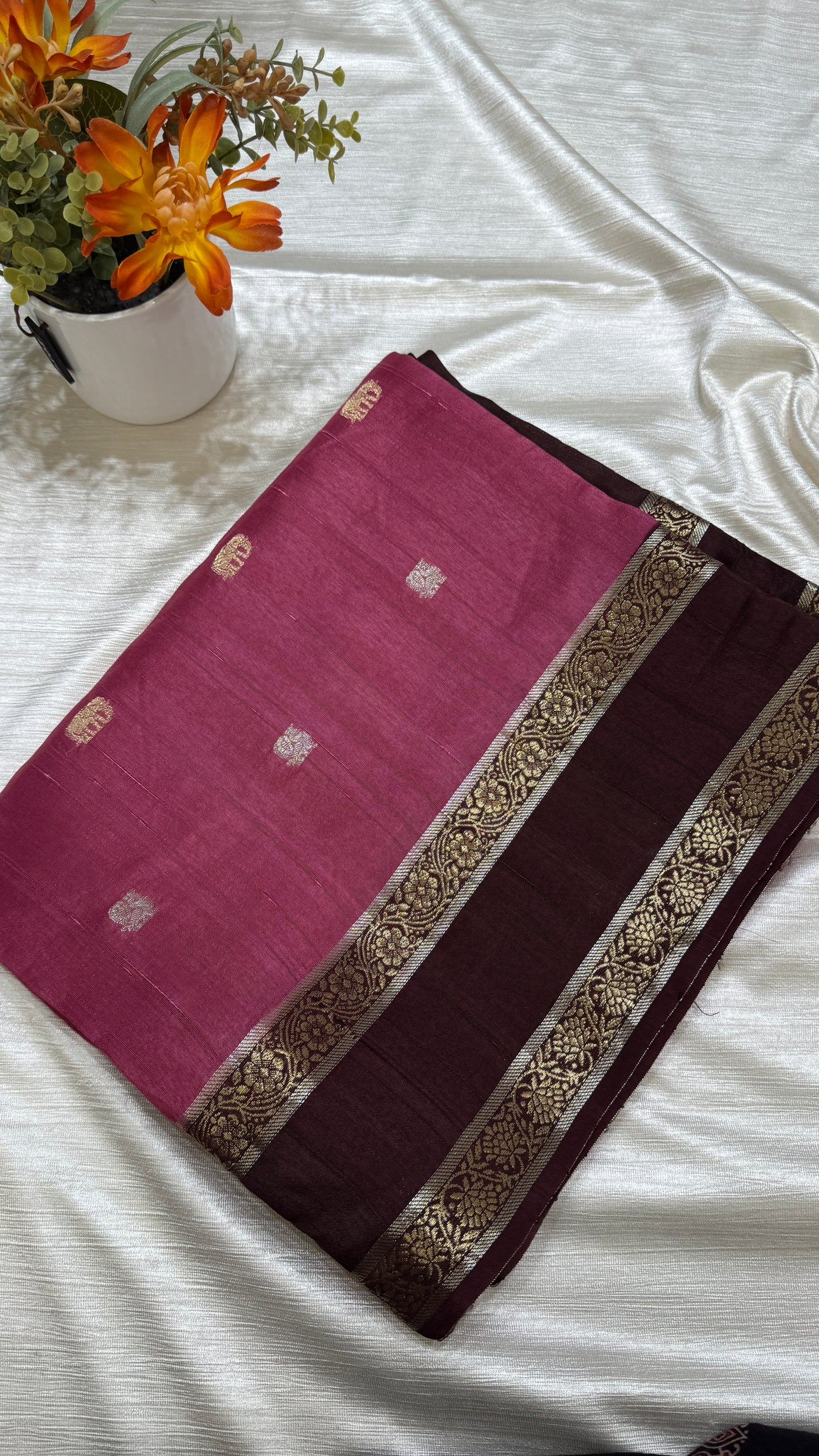 Gap Border Semi Tussar Saree