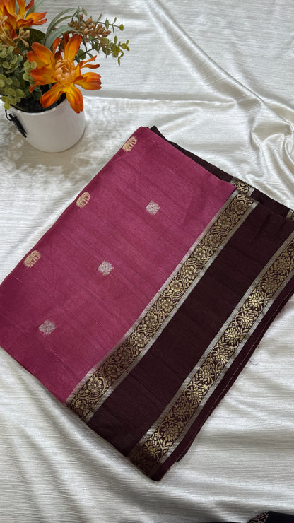 Gap Border Semi Tussar Saree