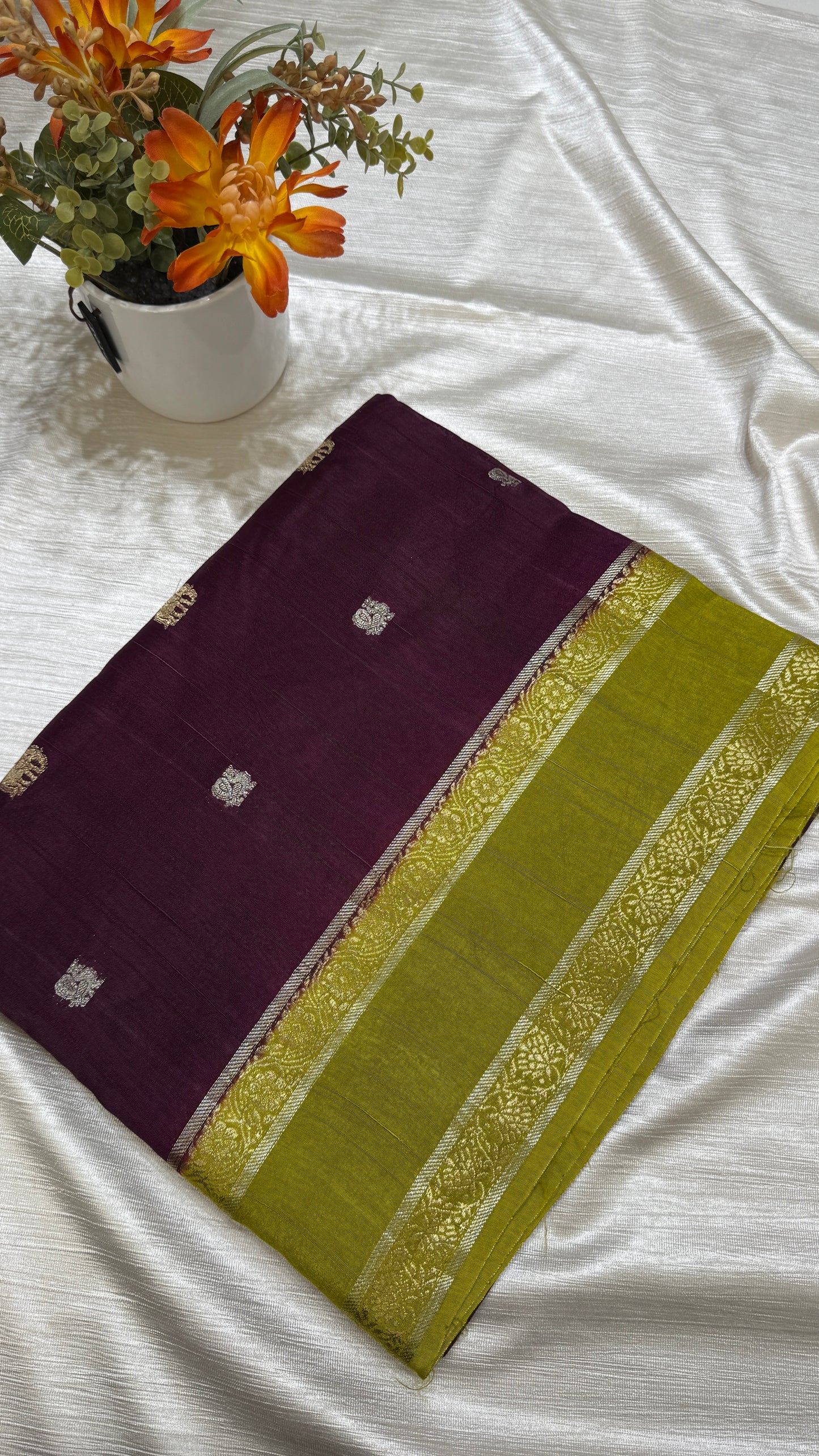 Gap Border Semi Tussar Saree