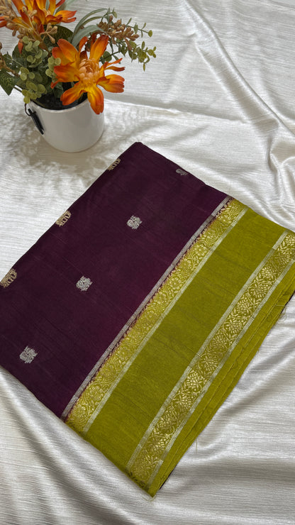 Gap Border Semi Tussar Saree