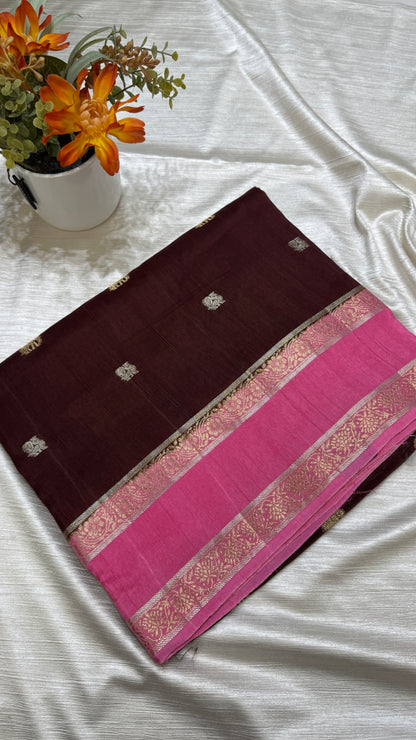 Gap Border Semi Tussar Saree