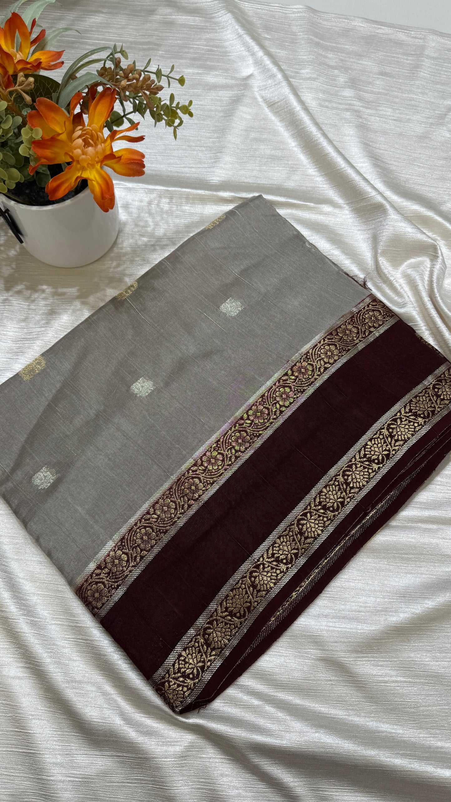 Gap Border Semi Tussar Saree