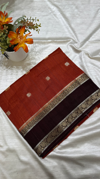 Gap Border Semi Tussar Saree
