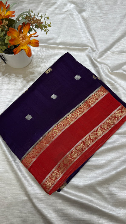 Gap Border Semi Tussar Saree