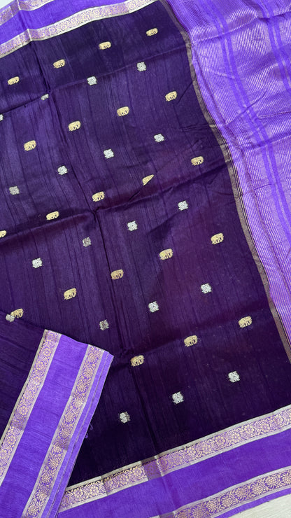 Gap Border Semi Tussar Saree