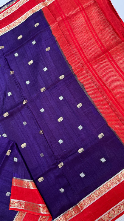 Gap Border Semi Tussar Saree