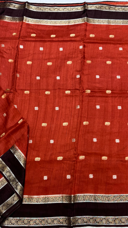 Gap Border Semi Tussar Saree
